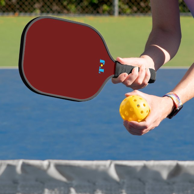Burgund Personalisiert Mit Monogramm Pickleball Schläger (InSitu)