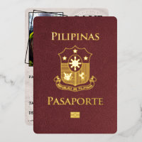 Burgund Philippinen Pass Save the Date