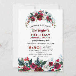 Burgund Pine Holiday Party Einladung