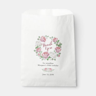 Burgund Pink Country Rose 80. Geburtstag Vielen Da Geschenktütchen