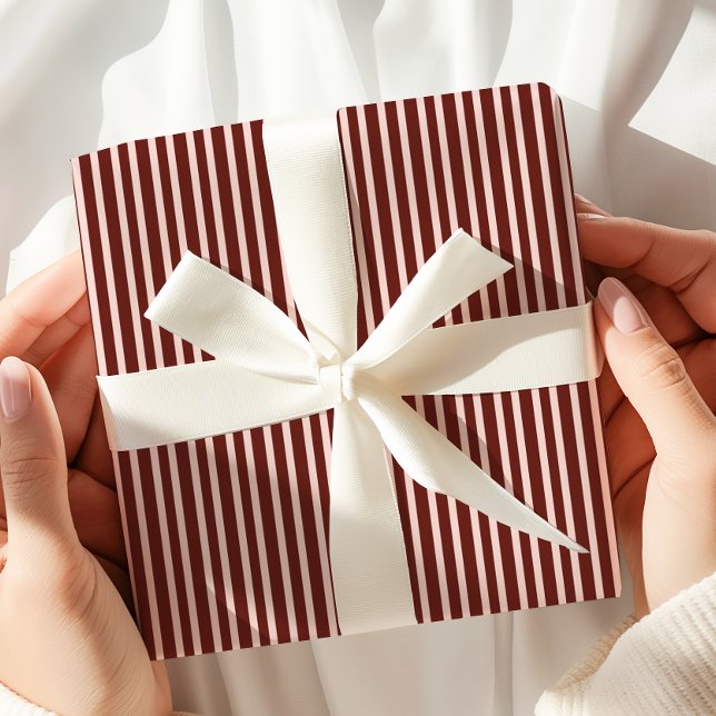 Burgund Pink gestreift Geschenkpapier (Von Creator hochgeladen)