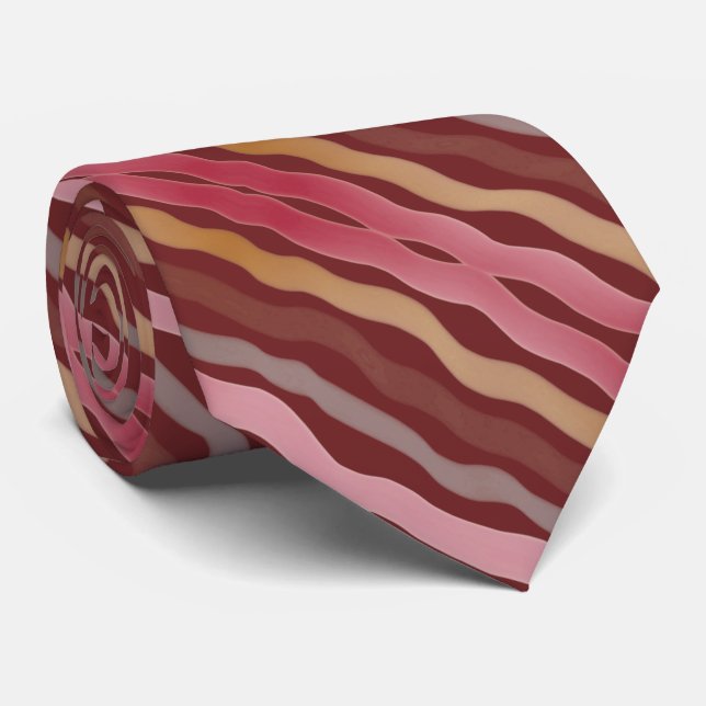 Burgund Pink und Grau Krawatte (Gerollt)