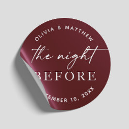 Burgund Probe Dinner | Nacht vor Herbst Runder Aufkleber