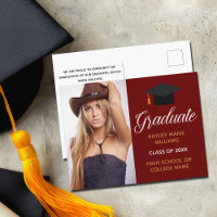Burgund Red Abschluss Foto Chic 2023 Graduate