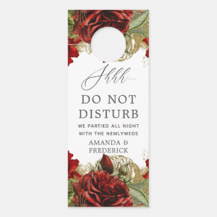 Burgund Red and Gold Vintage Rose Hochzeit Türanhänger