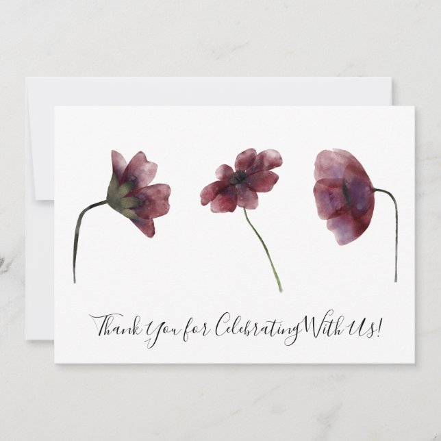 Burgund Red Blume Wasserfarben Kunst - Karte