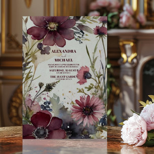 Burgund Red Blush Greenerity Wedding Einladung