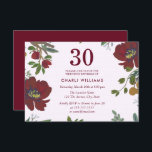 Burgund Red Boho 30. Geburtstag Party Einladung<br><div class="desc">Burgund Red Boho 30. Geburtstag Party Einladen Design Courtesy von www.createthecut.com</div>