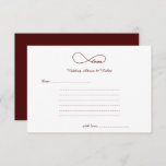 Burgund Red Liebe Wedding Wish & Advice Cards Hinweiskarte<br><div class="desc">Einfache,  elegante und klassische Burgund Red Liebe Infinity Wedding Wishings & Advice Cards. Ideal für Hochzeiten,  Brautpartys,  Hochzeitsessen und Hochzeitsfeiern. Passen Sie den Text an,  damit er Ihren Bedürfnissen zur Party-Feier entspricht.</div>