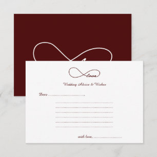 Burgund Red Liebe Wedding Wish & Advice Cards Hinweiskarte