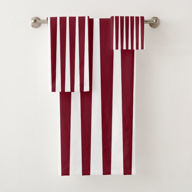 Burgund Red Pleat Triangle Design Handtuch Badhandtuch Set (Insitu)