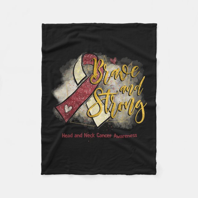 Burgund Ribbon tapfer und stark Kopf Nackenkrebs Fleecedecke (Vorderseite)