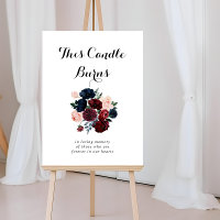 Burgund-Rosa-Navy-Blumen Dieses Kerze Brennt Schil