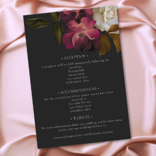 Burgund & Rosa Romantische Rose Schwarze Moody-Hoc Begleitkarte