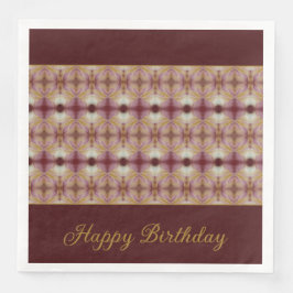 Burgund-Rosa- und Goldmuster Extravagant Serviette