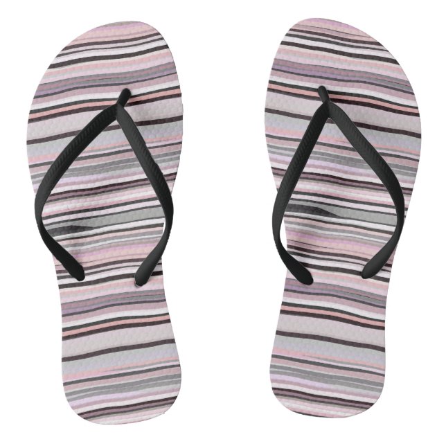 Burgund, Rosa und Lila Streifen Flip Flops (Fußbett)