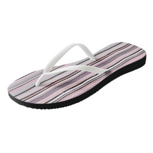 Burgund, Rosa und Lila Streifen Flip Flops