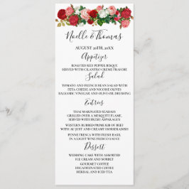 Burgund Rose Blumengarten Blume Hochzeit Menükarte