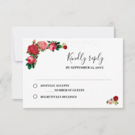 Burgund Rose Blumengarten Blume Hochzeit RSVP Karte