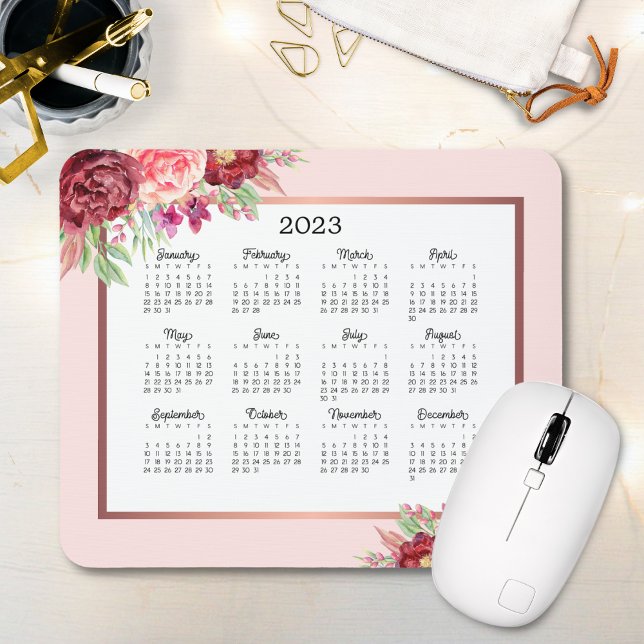 Burgund Rose Blütenrot Rosa 2023 Kalender Mousepad (Von Creator hochgeladen)