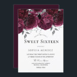 Burgund Rose Elegant Sweet 16 Party Einladung<br><div class="desc">Burgundy Rose Elegant Sweet 16 Party Einladung Siehe Matching Collection in Niche und Nest Store</div>
