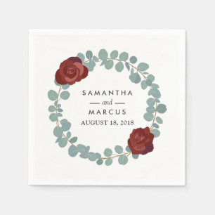 Burgund Rose Eukalyptus Wreath Greenerenerity Wedd Serviette