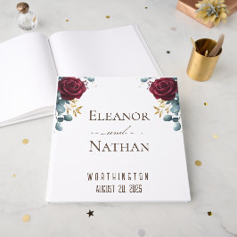 Burgund-Rose Frühjahrshochzeit Gästebuch