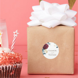 Burgund Rose Frühjahrssommer Hochzeit Runder Aufkleber