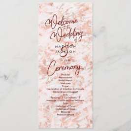 Burgund & Rose Gold Marbled Wedding Program Programm