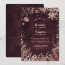 Burgund & Rose Gold Snowflakes Hochzeit