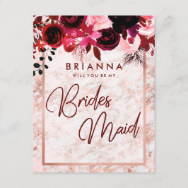 Burgund & Rose Gold werden Sie meine Bridesmaid se Einladung