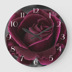 Burgund-Rose Große Wanduhr