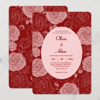 Burgund Rose Hochzeitseinladung Einladung