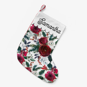 Burgund-Rose, Kiefer, Heilige Weihnachtsblume Kleiner Weihnachtsstrumpf