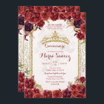 Burgund Rose Mexican Charra 15 Anos Einladung<br><div class="desc">Burgund Rose Mexican Charra 15 Anos InvitationMis Quince Anos,  15. Geburtstag, </div>