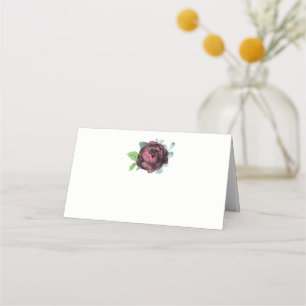 Burgund Rose Wasserfarben Platzkarte