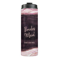 Burgund & Roségold Geode personalisierte Brautjung