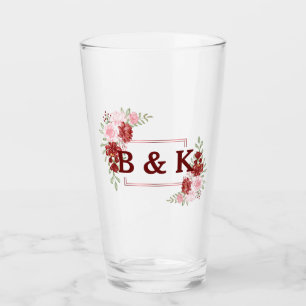 Burgund & Rosen Florale Hochzeit Glas