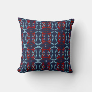 Burgund Rot Blau Navy Mittelmeer Klein Fliesen Kissen