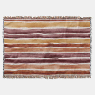 Burgund Rot Orange Pfirsich Rot Streifen Decke