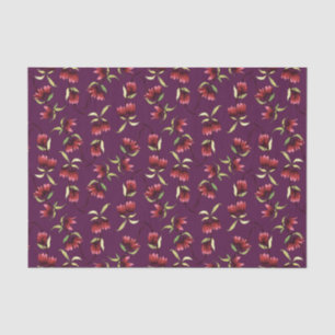 Burgund Rot Rosa Rustikale Bohemische Flora Seidenpapier