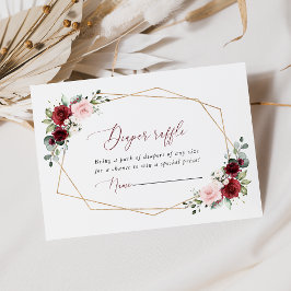 Burgund-Rote Blume, rosa Blume, Windelrumpf Begleitkarte