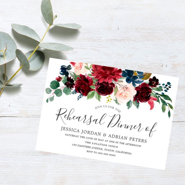 Burgund Roter Wein Modernes Probe Abendessen einla Einladung (Von Creator hochgeladen)