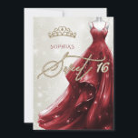 Burgund Rotes Kleid Schneeflocken Winter Sweet 16 Einladung<br><div class="desc">Gold Burgund Red Dress Snowflakes Winter Sweet 16 Einladung</div>