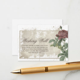 Burgund Rustikale Flora Moderne Wunschhochzeit Begleitkarte