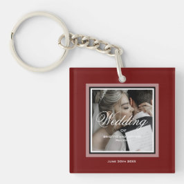 Burgund’s rotes, individualisierbares Hochzeitsfes Schlüsselanhänger