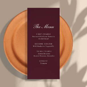 Burgund Schrift Toskana Villa Hochzeit Menükarte