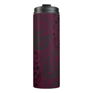 Burgund & Schwarz Dark Garden Gothic Glamour Thermosbecher