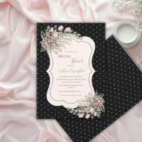 Burgund-schwarze elegante Floral-Hochzeitsdusche