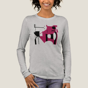 Burgund-Schwarze geometrische Formen Abstract MCM Tri-Blend Shirt